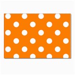 Polka Dots - White on Orange Postcard 4  x 6 