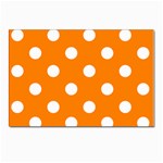 Polka Dots - White on Orange Postcard 5  x 7 
