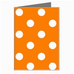 Polka Dots - White on Orange Greeting Card