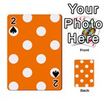 Polka Dots - White on Orange Playing Cards 54 Designs