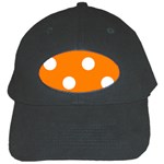 Polka Dots - White on Orange Black Cap