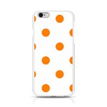 Polka Dots - Orange on White Apple iPhone 6/6S Silicone Case (Transparent)