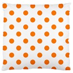 Polka Dots - Orange on White Standard Flano Cushion Case (Two Sides)