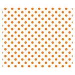 Polka Dots - Orange on White Double Sided Flano Blanket (Small)
