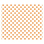 Polka Dots - Orange on White Double Sided Flano Blanket (Small)