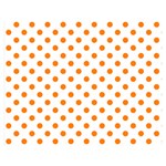 Polka Dots - Orange on White Double Sided Flano Blanket (Medium)