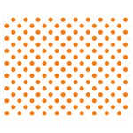Polka Dots - Orange on White Double Sided Flano Blanket (Medium)