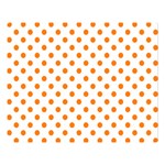 Polka Dots - Orange on White Double Sided Flano Blanket (Large)