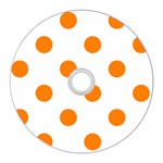 Polka Dots - Orange on White CD Wall Clock