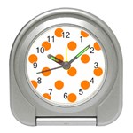 Polka Dots - Orange on White Desk Alarm Clock