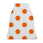 Polka Dots - Orange on White Ornament (Bell)