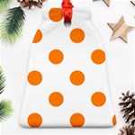 Polka Dots - Orange on White Bell Ornament (Two Sides)