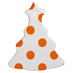 Polka Dots - Orange on White Ornament (Christmas Tree)