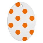 Polka Dots - Orange on White Ornament (Oval)