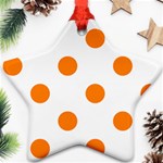 Polka Dots - Orange on White Ornament (Star)