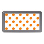 Polka Dots - Orange on White Memory Card Reader (Mini)