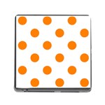 Polka Dots - Orange on White Memory Card Reader (Square)