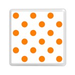 Polka Dots - Orange on White Memory Card Reader with Storage (Square)