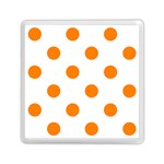 Polka Dots - Orange on White Memory Card Reader with Storage (Square)