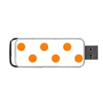 Polka Dots - Orange on White Portable USB Flash (One Side)