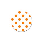 Polka Dots - Orange on White Golf Ball Marker