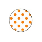 Polka Dots - Orange on White Hat Clip Ball Marker