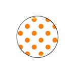 Polka Dots - Orange on White Hat Clip Ball Marker (4 pack)