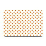 Polka Dots - Orange on White Small Doormat