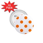 Polka Dots - Orange on White 1.75  Button (10 pack)