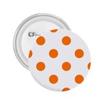 Polka Dots - Orange on White 2.25  Button