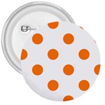 Polka Dots - Orange on White 3  Button