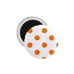 Polka Dots - Orange on White 1.75  Magnet