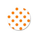 Polka Dots - Orange on White Magnet 3  (Round)