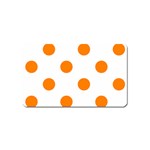 Polka Dots - Orange on White Magnet (Name Card)