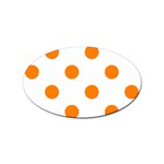 Polka Dots - Orange on White Sticker Oval (10 pack)