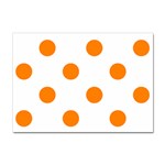 Polka Dots - Orange on White Sticker A4 (10 pack)