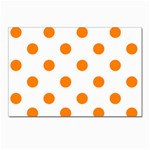 Polka Dots - Orange on White Postcard 5  x 7 