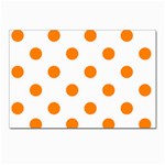 Polka Dots - Orange on White Postcard 5  x 7 