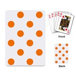 Polka Dots - Orange on White Playing Cards Single Design