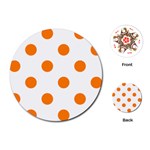 Polka Dots - Orange on White Playing Cards (Round)