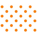 Polka Dots - Orange on White Birthday Cake 3D Greeting Card (7x5)