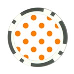 Polka Dots - Orange on White Poker Chip Card Guard