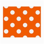 Polka Dots - White on Safety Orange Small Glasses Cloth