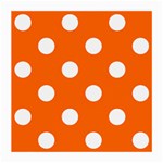 Polka Dots - White on Safety Orange Medium Glasses Cloth (2 Sides)