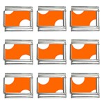 Polka Dots - White on Safety Orange 9mm Italian Charm (9 pack)