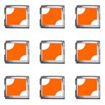 Polka Dots - White on Safety Orange Mega Link Italian Charm (9 pack)