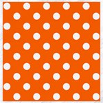 Polka Dots - White on Safety Orange Canvas 20  x 20 