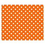 Polka Dots - White on Safety Orange Double Sided Flano Blanket (Small)