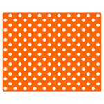 Polka Dots - White on Safety Orange Double Sided Flano Blanket (Medium)