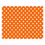 Polka Dots - White on Safety Orange Double Sided Flano Blanket (Large)